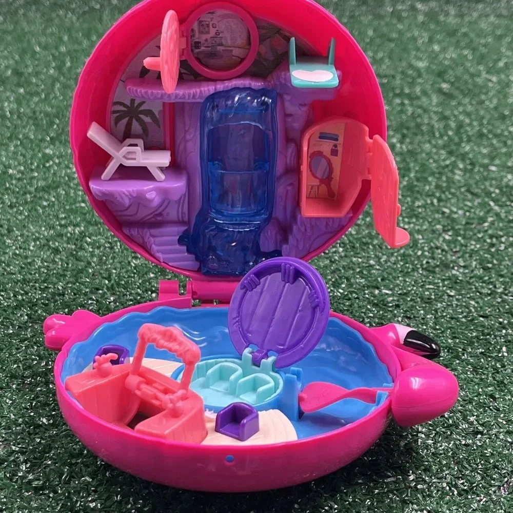 Polly‎ Pocket Pink Flamingo Pool Compact With Figures No Floats